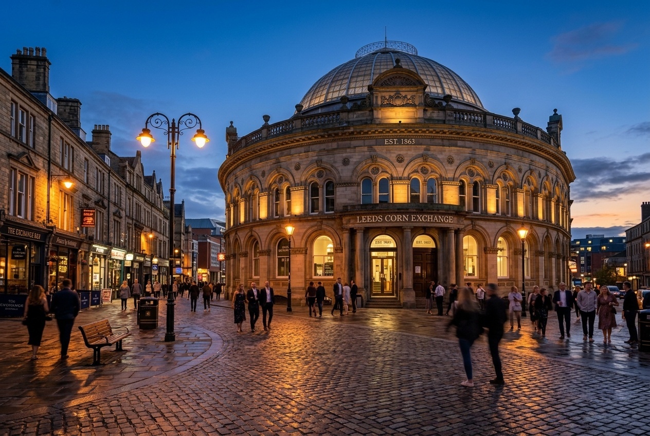 Leeds Corn Exchange at twilight